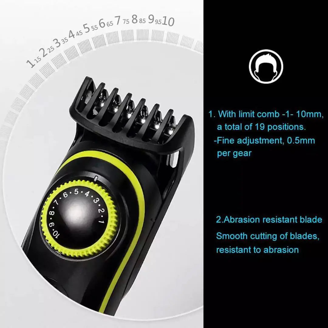 Kemei Men 20 Length Adjustable Beard Hair Trimmer Precision Electric Facial Rechargeable Hair Clipper Powerful Cutting Machine