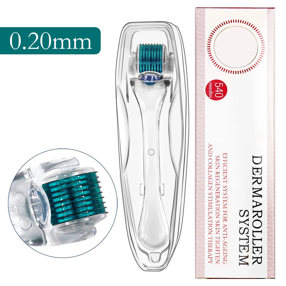 Professional 540 Needles Derma Roller Micro Face Roll Tool For Skin Facial Beauty Hair Beard Scalp Micro Needle Face Roller