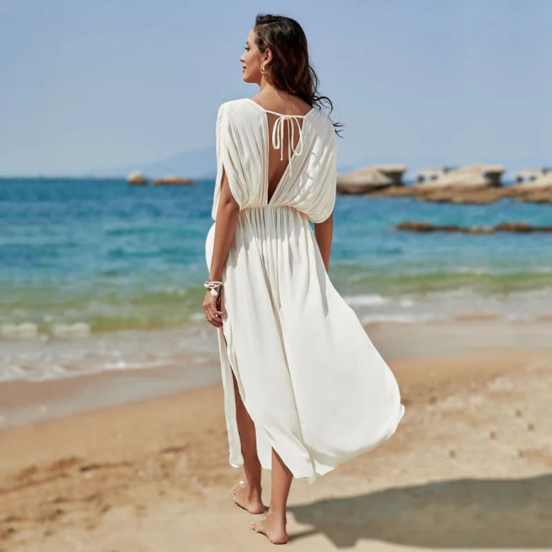 Para Praia Cotton Bikini Cover Ups Beachwear Quick Drying Beach Dress Robe Femme Long Dress Sarong Women Loose Jumper