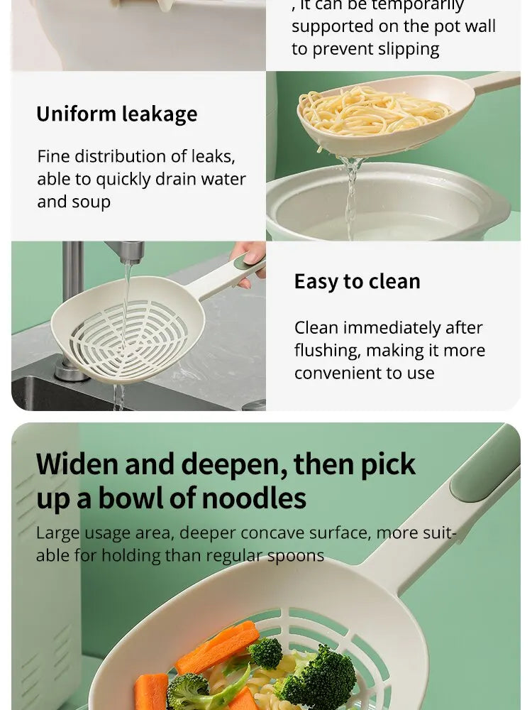 Leak Kitchen Pasta Spoon Fishing Dumplings Long Handle Food Grade High Temperature Resistant Spaghetti Large Funnel