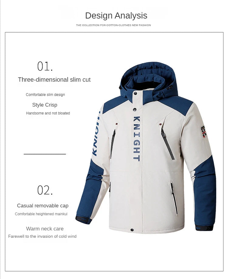 2024 Men's Winter Jacket Hooded Fleece Warm Parka Men Black Plush Coat Male Big Large Size Outerwear 9XL Windbreak Autumn Anorak