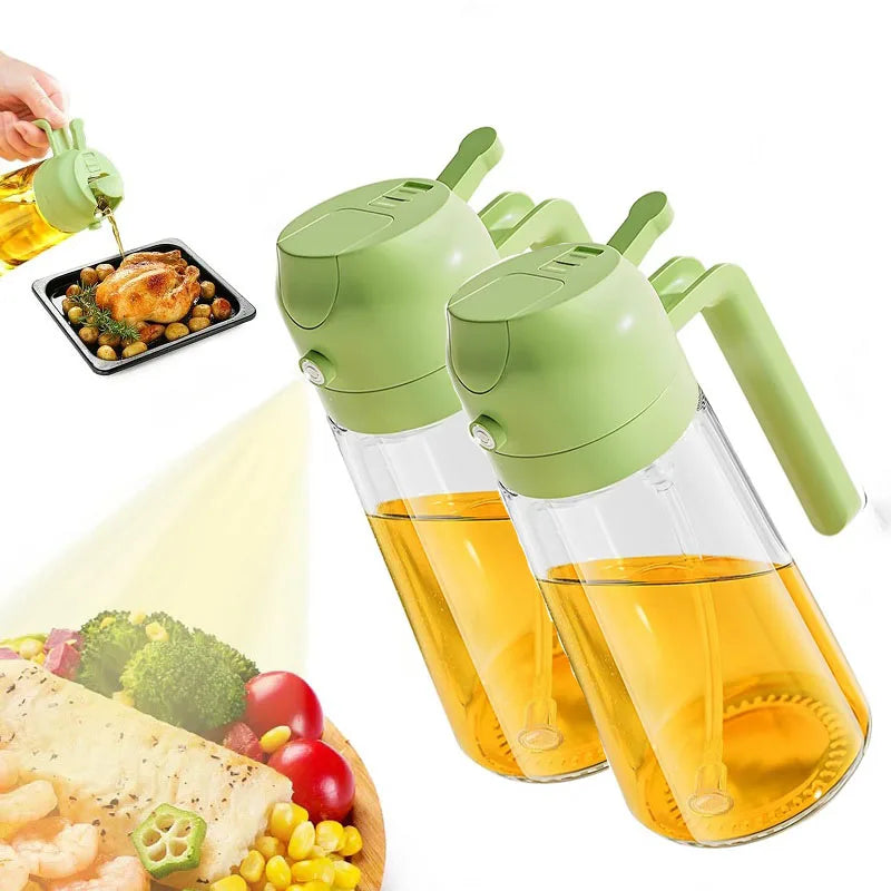 2 in1 Oil Spray Bottle For Kitchen Barbecue Cooking Olive Oil Dispenser Oil Jar Baking Vinegar Soy Spray Container Kitchen Tool