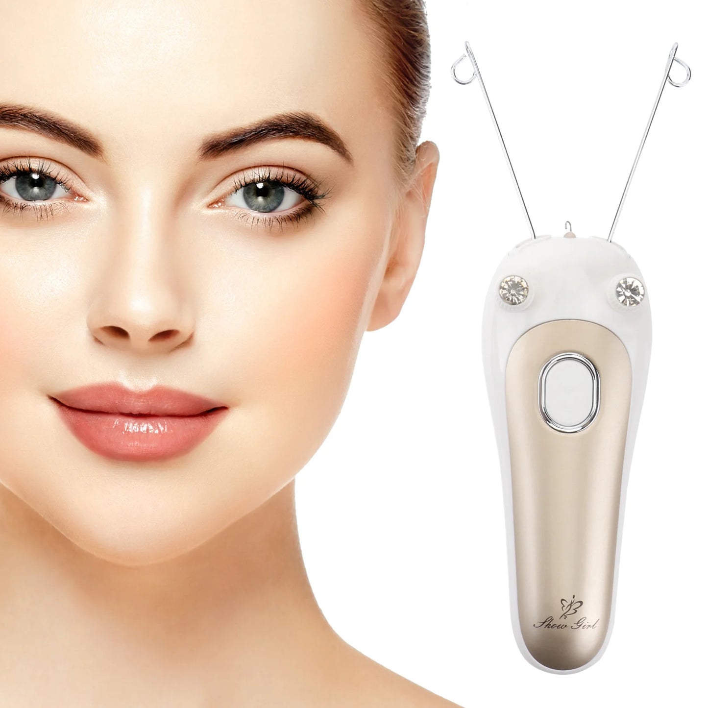 2Pcs Quick Facial Hair Removal Epilator Tool Electric Shaver Razor Device For Remover With Precision Blade Smooth Skin No Harsh