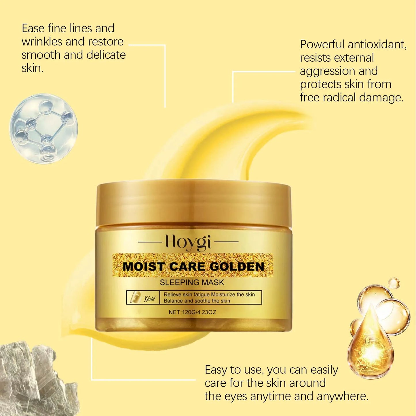 Gold Sleeping Masks Moisturizing Shrinkage Pore Lift Firm Fade Fine Lines Niacinamide Brightening Facial Skin Facial Masks