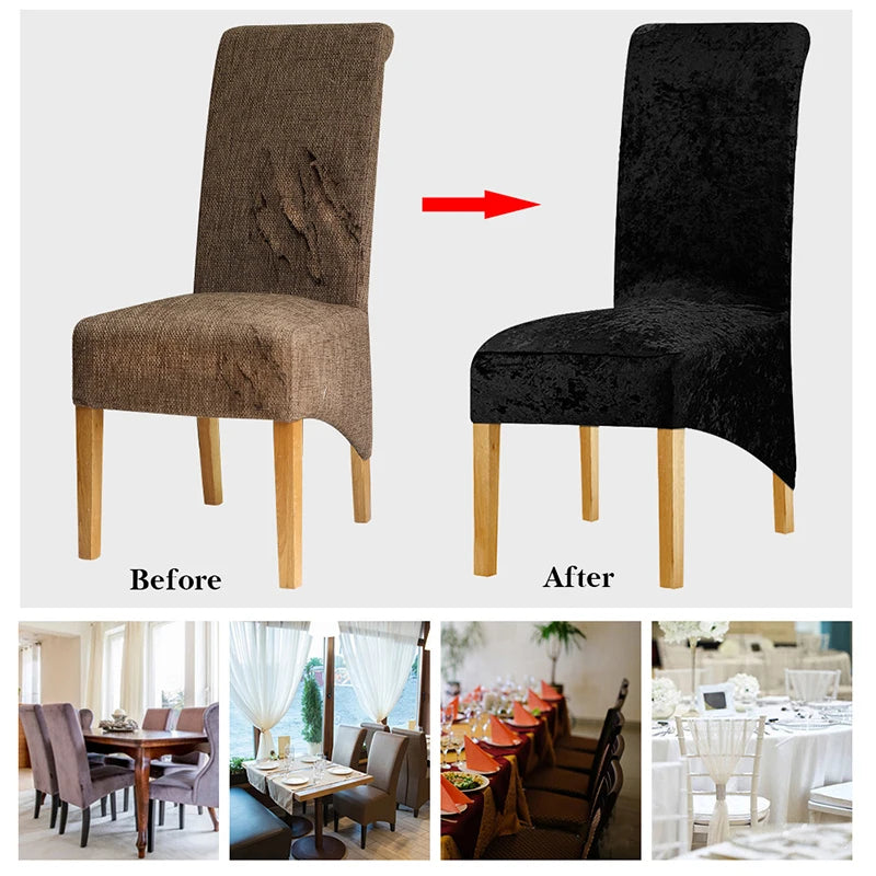 Waterproof Elastic Chair Cover For Dining Room Kitchen Wedding Hotel Banquet Restaurant Anti-dirty Seat Cover Dining Chair Cover