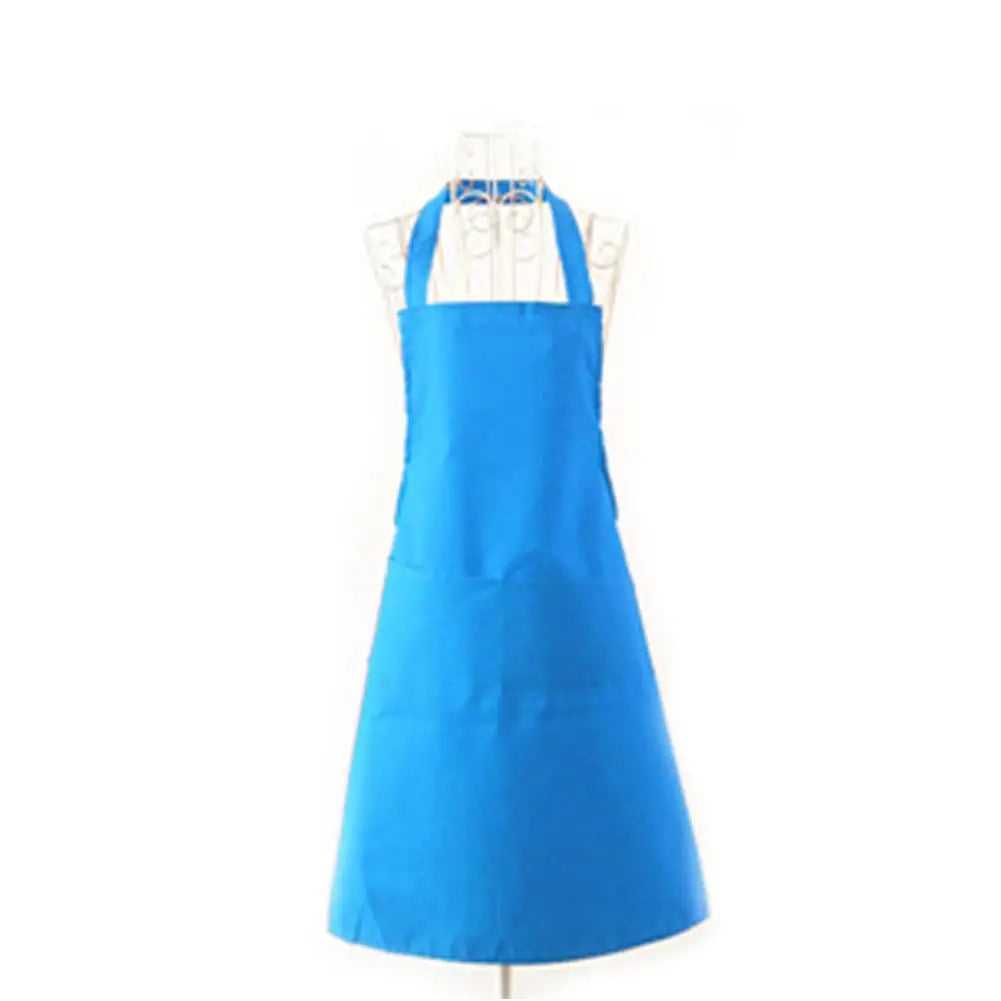 Polyester+ Cotton Blend Sleeveless Apron Black Red Coffee Orange Anti-wear Cooking Kitchen Bib Women Men Aprons With Big Pocket