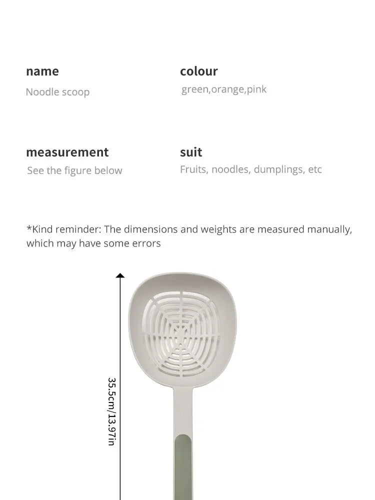 Leak Kitchen Pasta Spoon Fishing Dumplings Long Handle Food Grade High Temperature Resistant Spaghetti Large Funnel