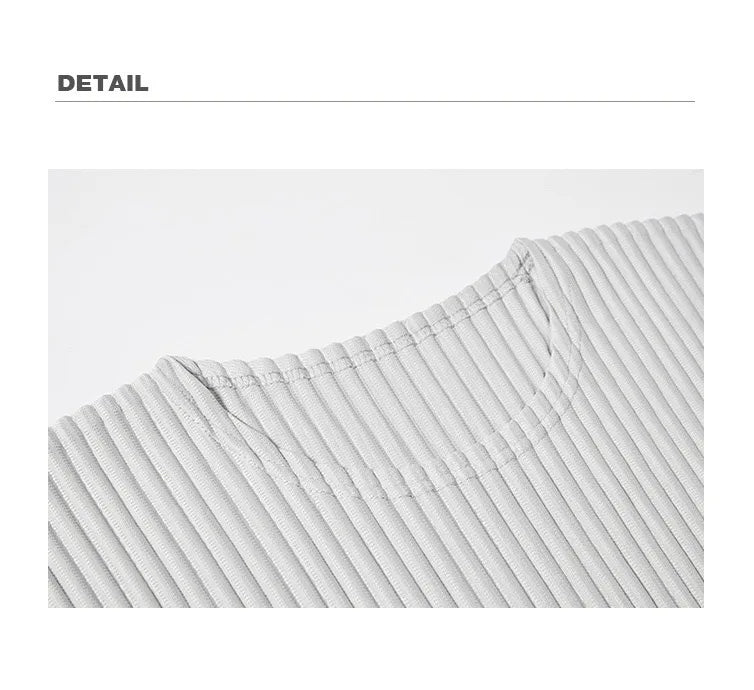 Pleats Original Pleated T-shirt 2024 Spring And Summer New Long-sleeved Round Neck Men's Tops Round Neck T-shirt Casual Clothing