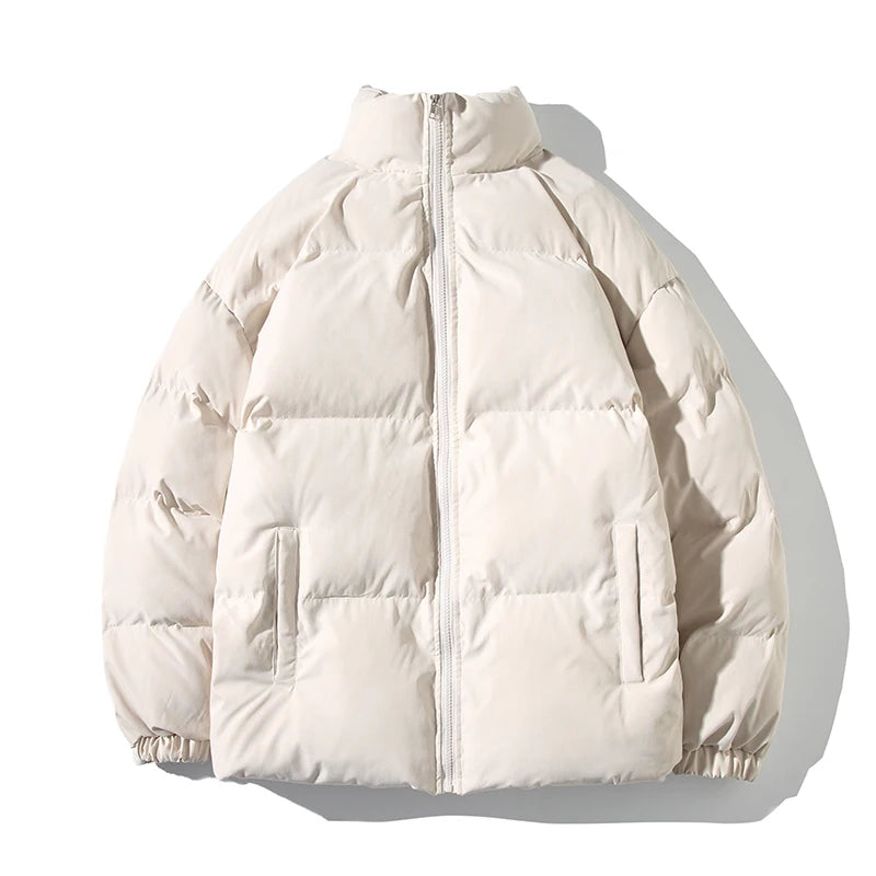 New Hooded Fleece Lining Men's Winter Jacket Coat Parka With Zipper Pockets Korean Winter Jackets for Men's Winter Coats Black