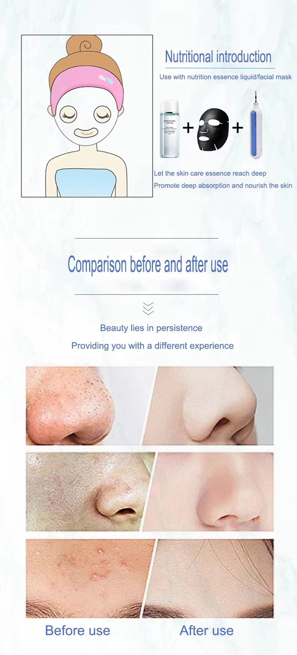 Portable Pore Cleansing Skin Scrubber Spatula Face Peeling Sonic Facial Ultrasonic Skin Scrubber Spatula Ultra Skin Scrubber