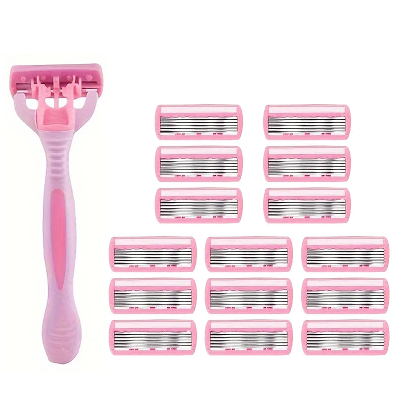 Women's 6-layer safety razor blade for facial/leg/armpit/bikini line beauty hair removal shaver