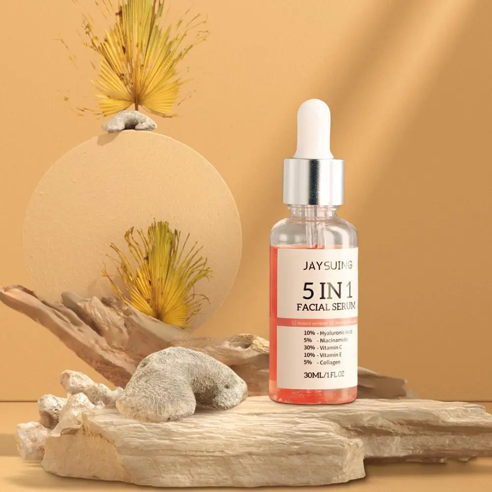 5 In 1 Face Serum Moisturizing V C Hyaluronic Acid Facial Serum Shrink Pores Skin Care 1/3/5/10pcs