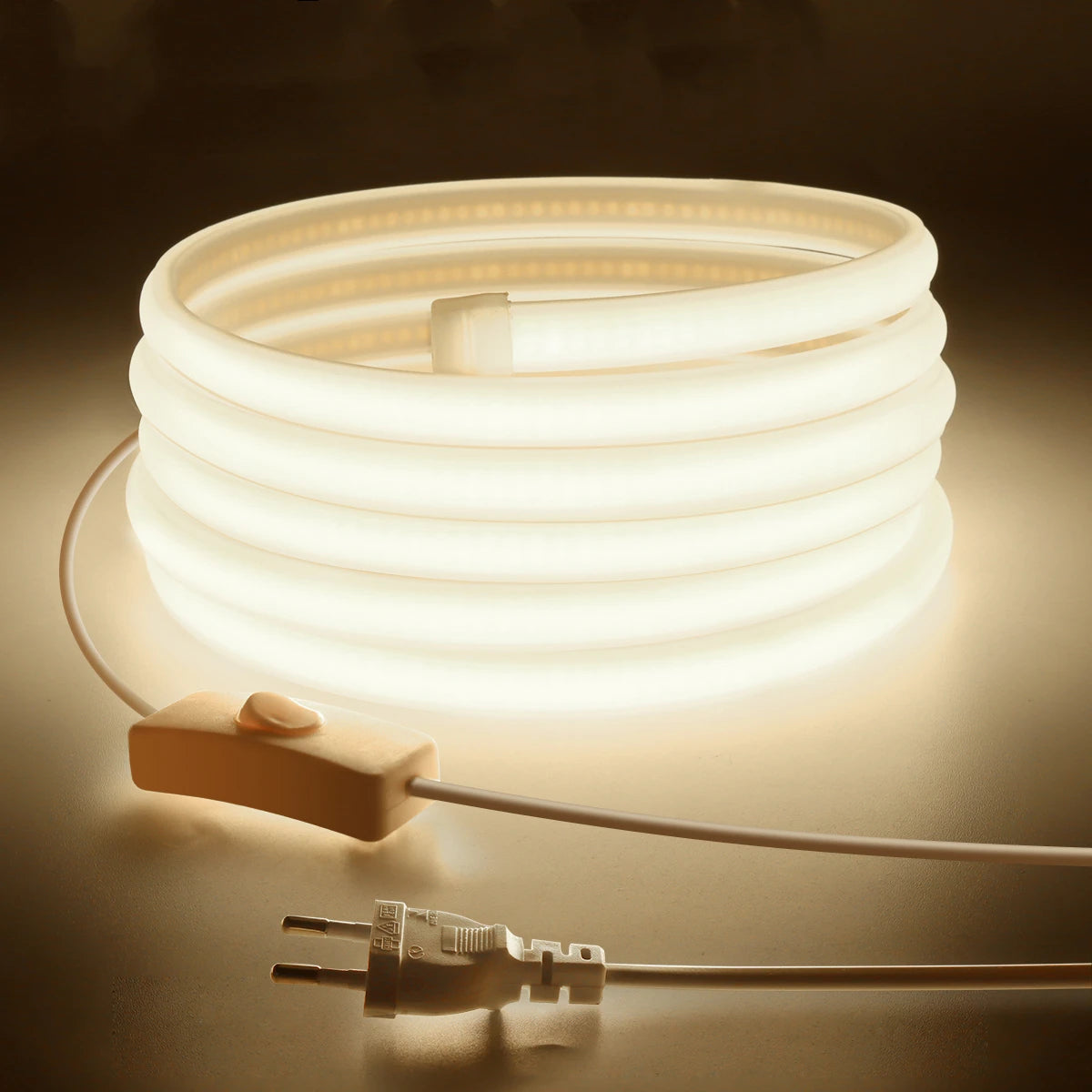 1-20m 110V 220V COB LED Strip Lights 288LEDs/m Flexible Outdoor Garden Lamp CRI RA90 Waterproof LED Tape Kitchen Cabinet Decor