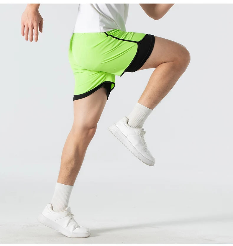 Unisex 2-in-1 Running Shorts Men's Summer New Quick Drying Breathable Active Training Exercise Jogging Cycling Loose-Fit Shorts