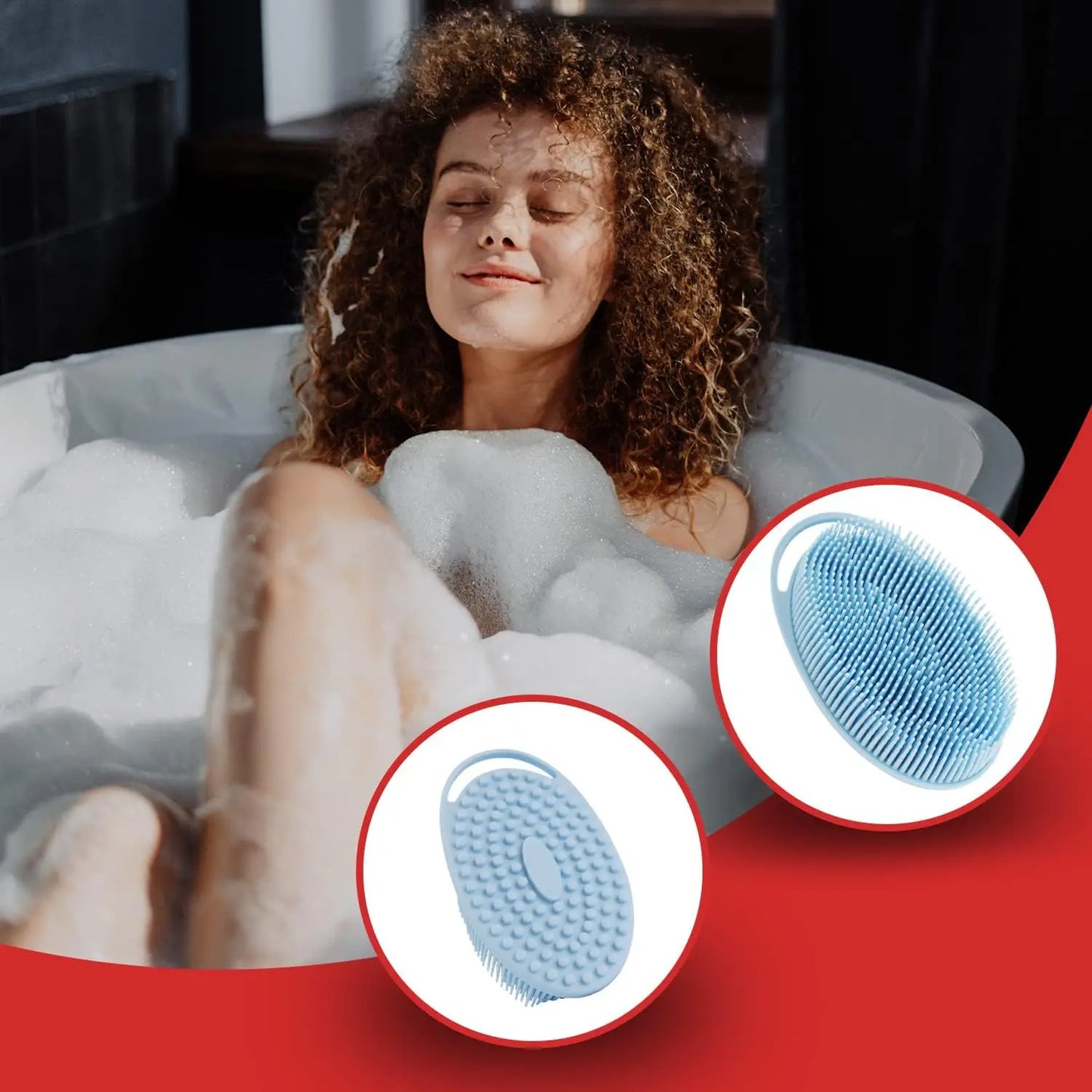 2 in 1 Soft Silicone Body Brush Wash Bath Shower Exfoliating Skin Fit For Baby Bath Shampoo Facial Massage Brush