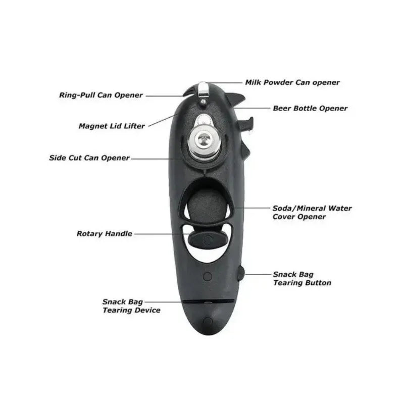 1Pc 8 in 1 Can Opener Heavy Duty and Tin Opener Beer Bottle Box Open Cans Novel Kitchen Essential Accessories for Jar Opening