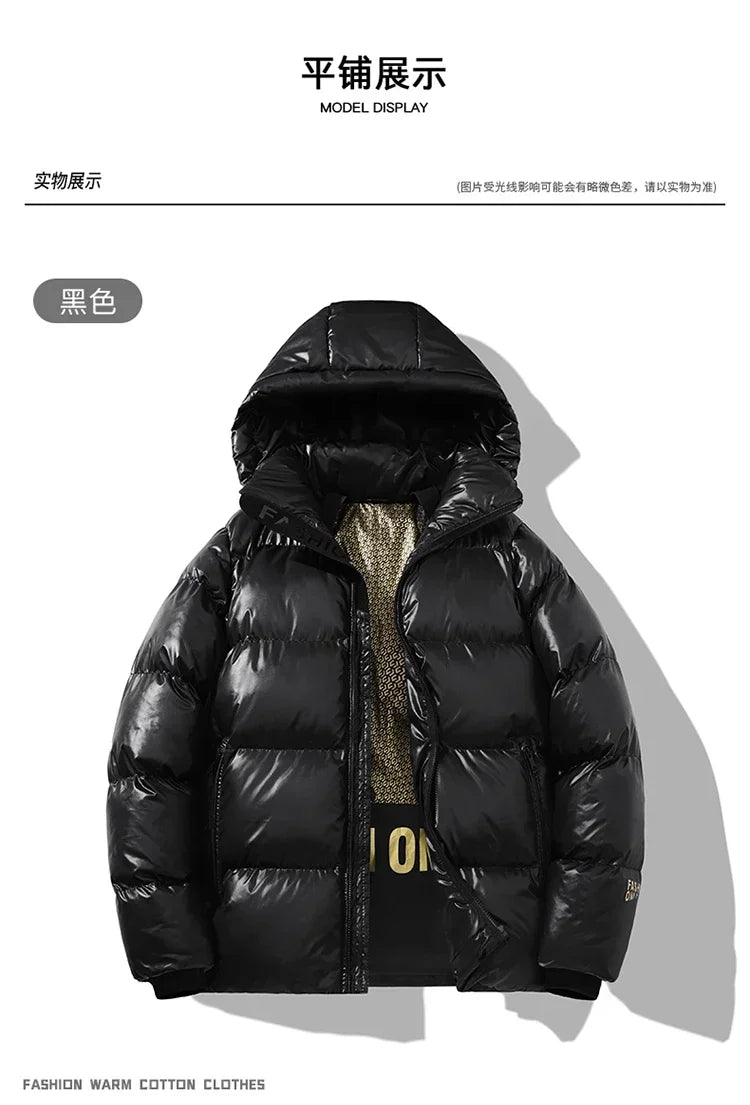Thick Winter Jacket Warm Wool Windproof Hooded jacket Male Parkas Plus Size Fashion Man Jacket and Coat Men