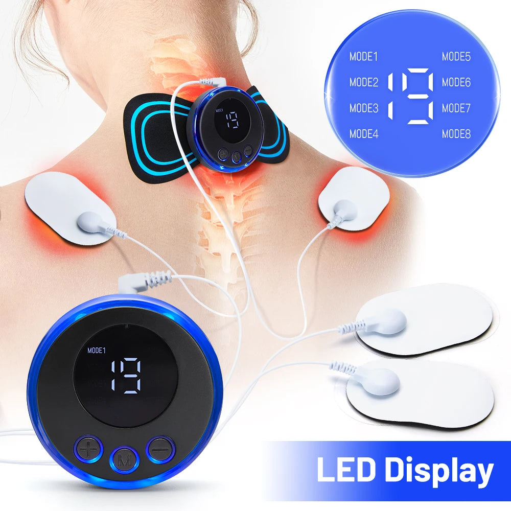 Neck Massager EMS Muscle Stimulator Electric Cervical Massage Patch Low Frequency Pulse Massage Pads Pain Relief Relaxation Tool