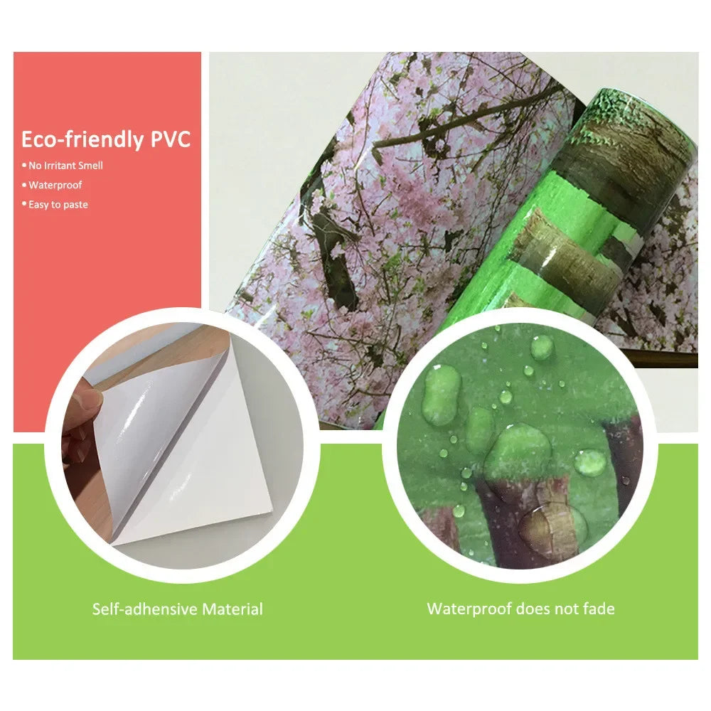 Custom Size Self-adhesive PVC Trash Can Sticker Waterproof Wallpaper Garbage Bin Renovation Cover Decal Mural For Kitchen Decor