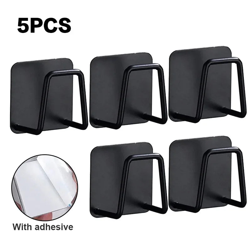 5/1pcs Stainless Steel Sink Sponges Holder Self Adhesive Drain Drying Rack Shelf Household Wall Hooks Kitchen Storage Organizer