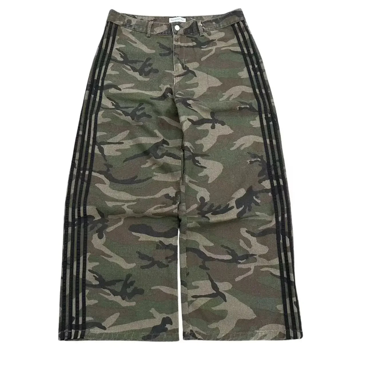 Y2K Harajuku Trendy Camouflage Fashionable Versatile Jeans Men American Street Hip-hop Casual Loose Straight Wideleg Pants Women