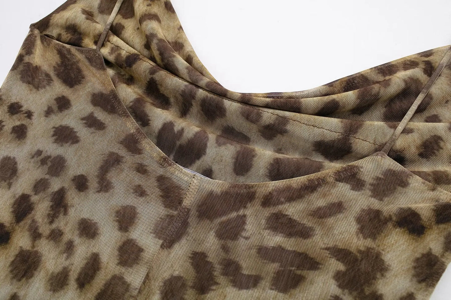 TRAFZA 2024 Women Summer Vintage Leopard Print Dress Sleeveless Backless Suspender Female Slim Casual Beach Party Long Dress