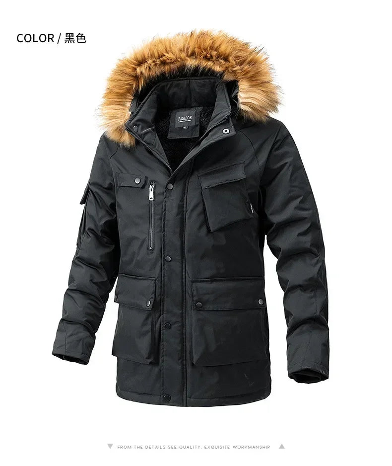 Windbreaker Parkas Coat Coldproof Cotton-padded Male Outerwear Winter Jacket Men Thicken Fleece Jackets Man Streetwear parkas