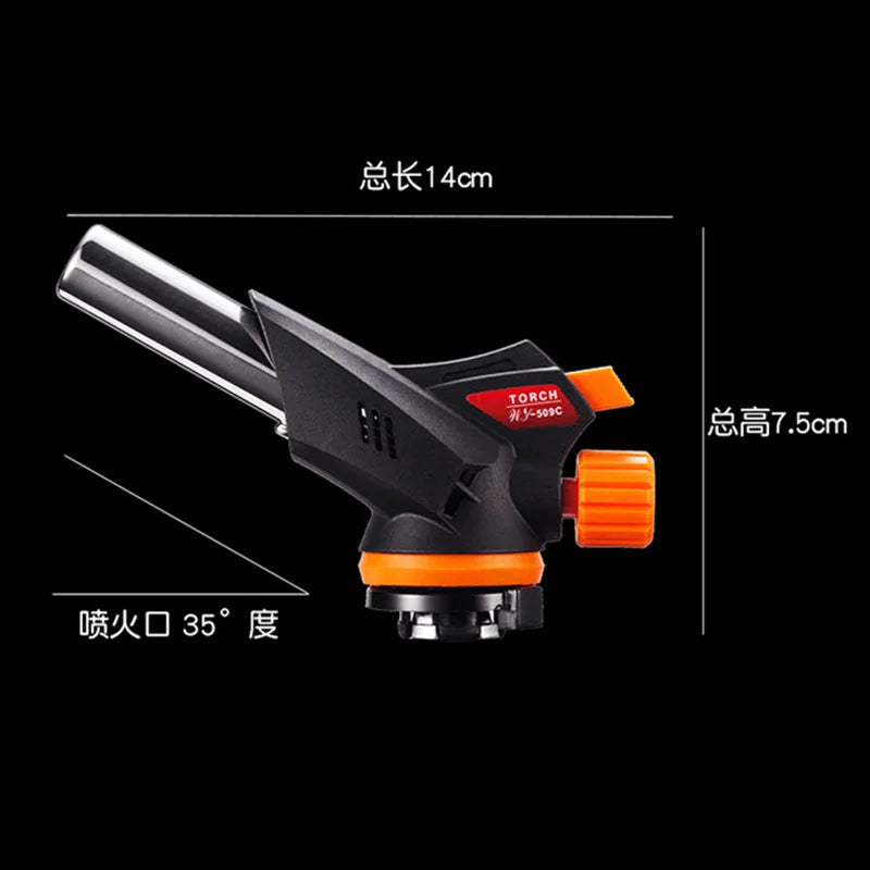 Welding Gas Torch Flame Gun Burner Nozzle Flamethrower Butane Burner Outdoor Camping BBQ Brazing Torch Kitchen Cooking Burner