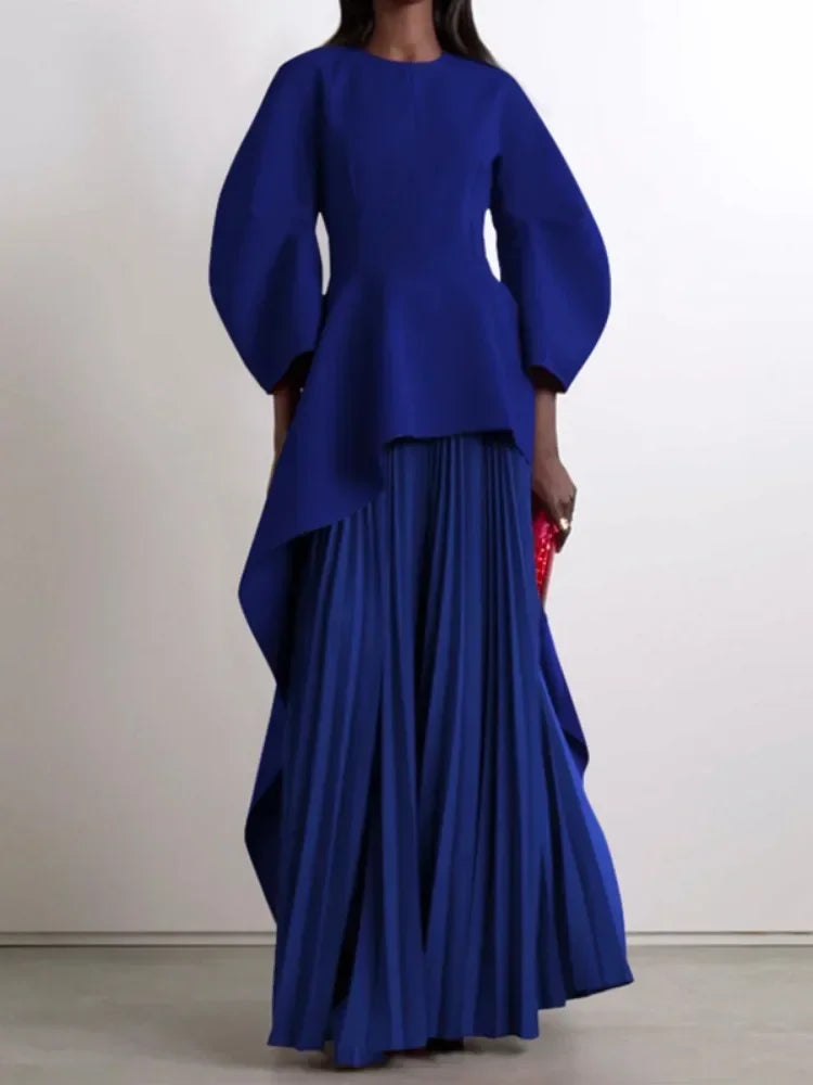 Lemongor Elegant Party Evening Dresses 2025 New Women Elegant Solid Color Split-Joint Tiered Pleated Formal Banquet Long Dress
