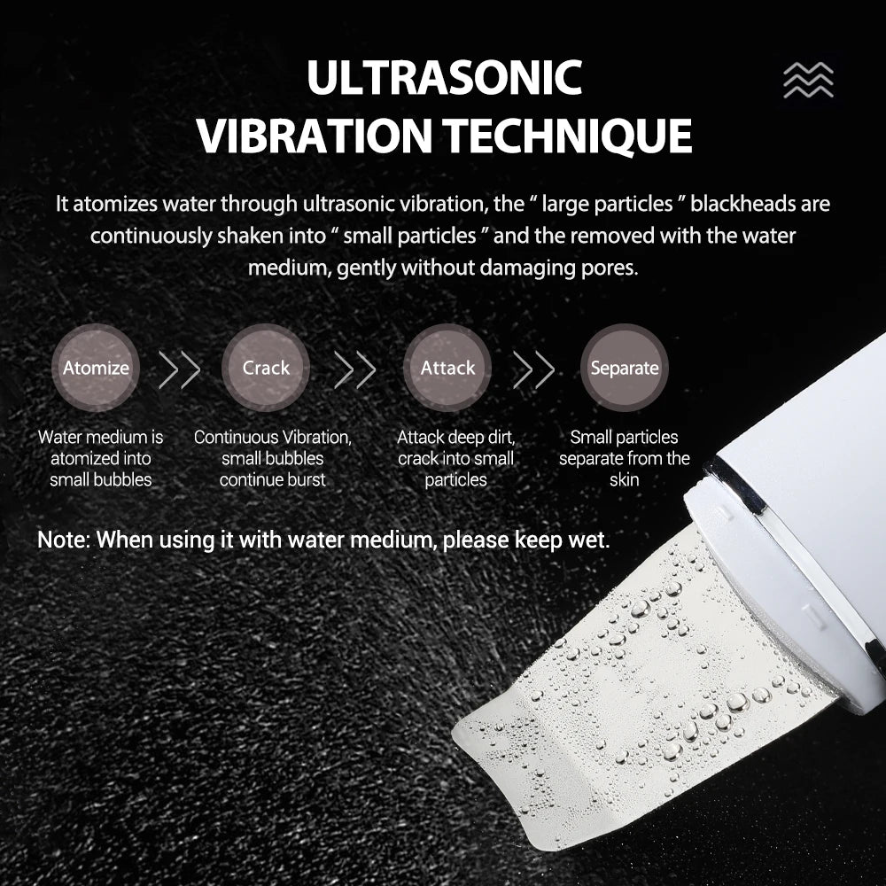 Ultrasonic Skin Scrubber Deep Face Cleaning Machine 4 Modes Peeling Shovel Facial Pore Cleaner Face Skin Scrubber Lift Machine