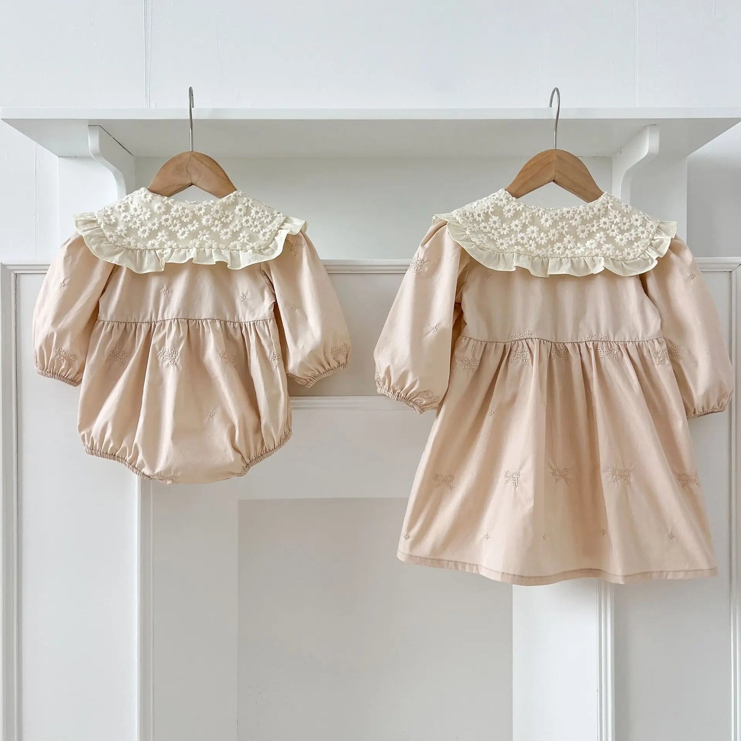 1-6Y Baby Girl Clothing Lace Autumn Casual Dresses Children Fashion Embroidery Sweet Princess Dress Long Sleeve Kids Party Dress