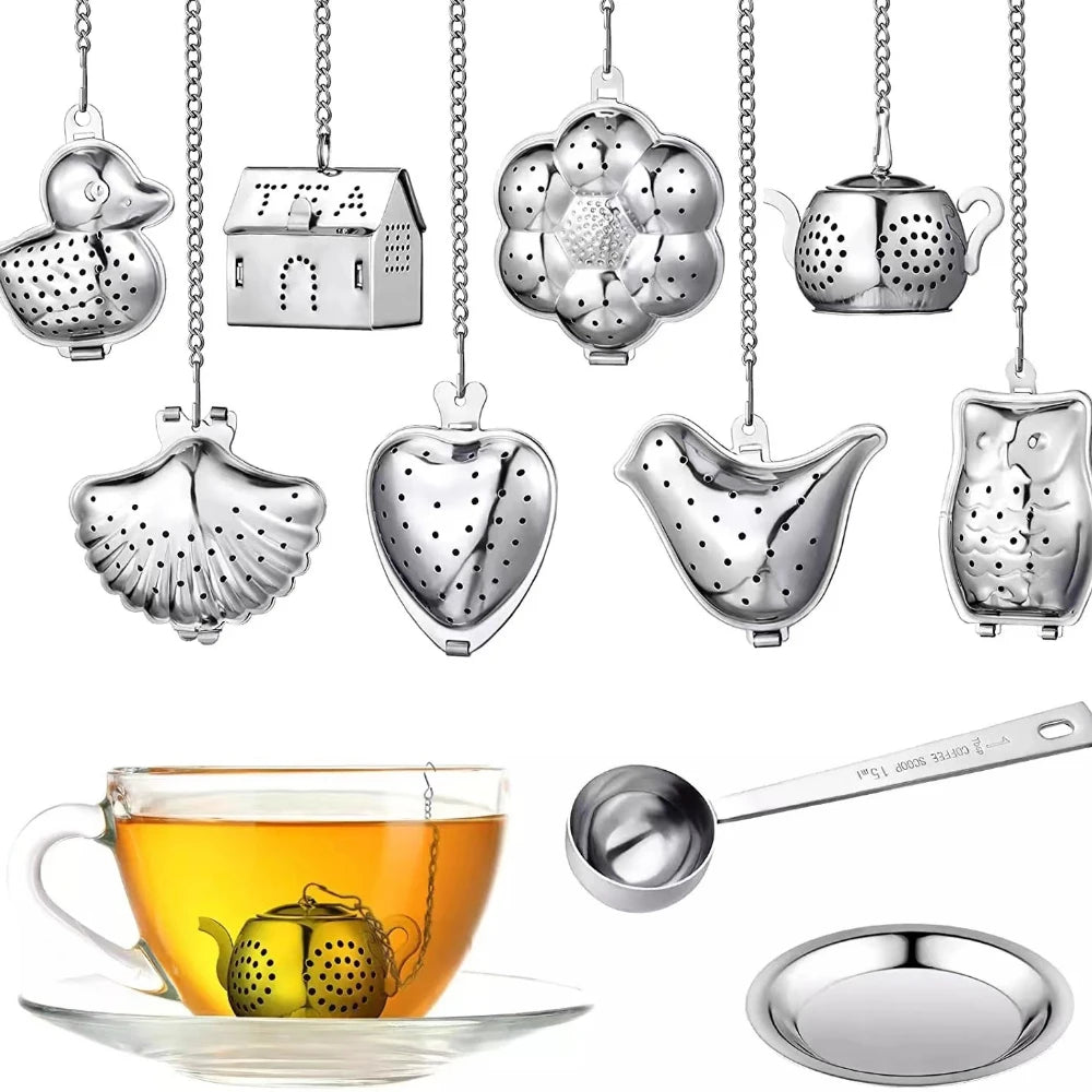 Creative Stainless Steel Tea Infuser Teapot Tray Spice Tea Strainer Herbal Filter Teaware Accessories Kitchen Tools