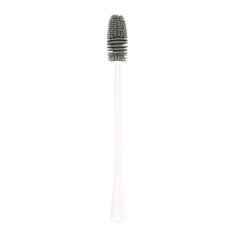 Silicone Milk Bottle Brush Cup Scrubber Glass Cleaner Long Handle Drink Bottle Clean Brush Kitchen Cleaning Tool
