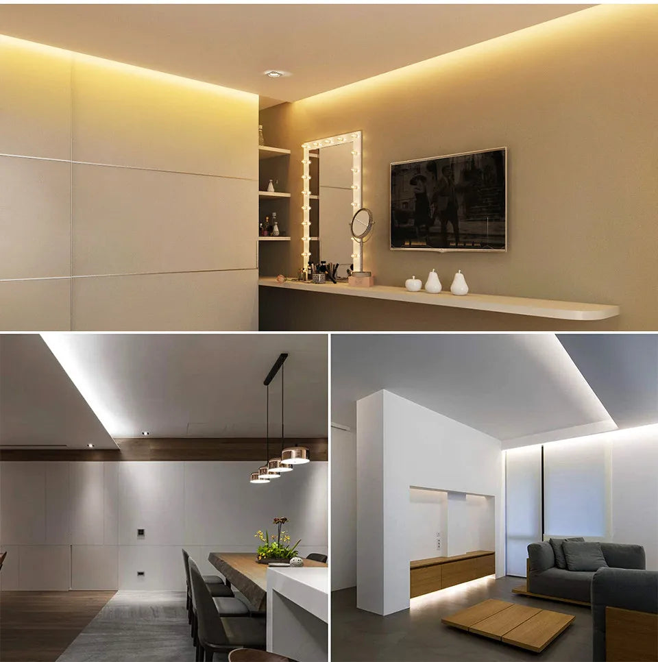 1-20m 110V 220V COB LED Strip Lights 288LEDs/m Flexible Outdoor Garden Lamp CRI RA90 Waterproof LED Tape Kitchen Cabinet Decor