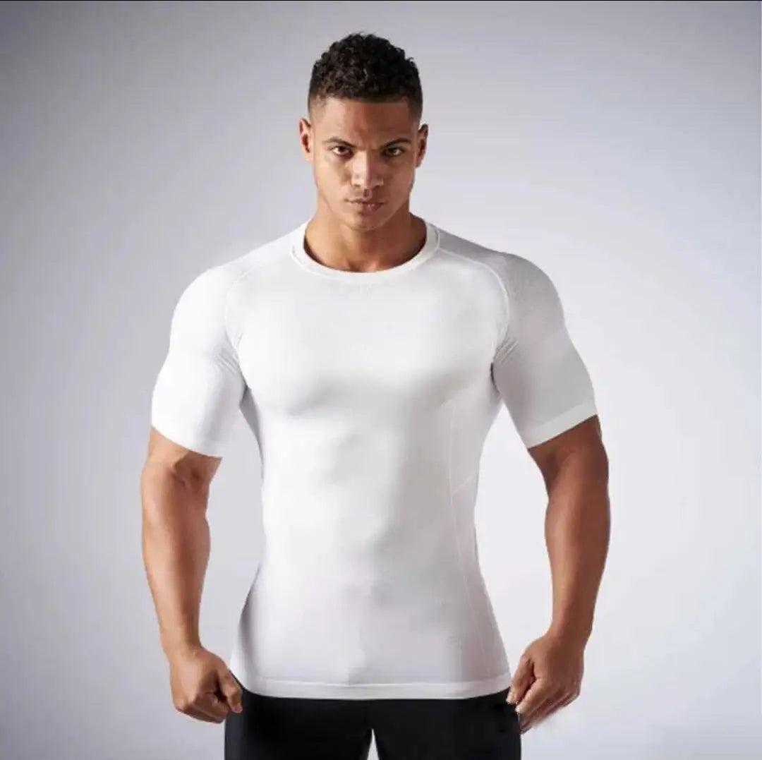 Summer Men's Quick Dry Compression T-Shirt Sport Running Short Sleeve Tees Gym Fitness Workout Bodybuilding Sweatshirt Clothes