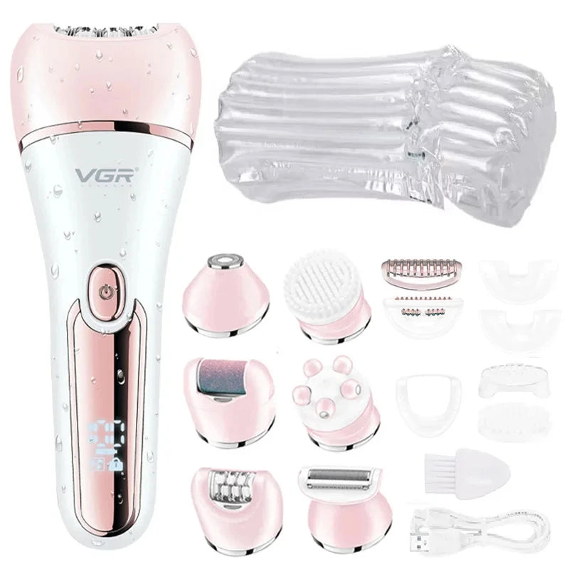 Original VGR Electric Women Epilator Female Shaver Leg Body Hair Removal Lip Chin Depilatory Lady Bikini Trimmer Facial Hair Re