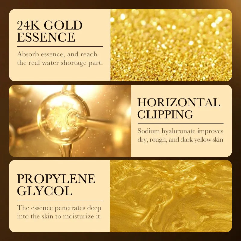 1/2/3pcs 24K Gold Hyaluronic Acid Serum Facial Essence Moisturizing Hydrating Anti-aging Face Serum Facial Skin Care Products