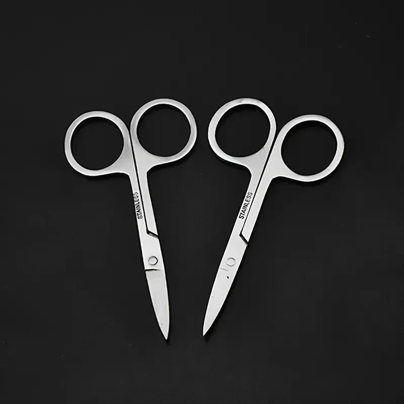 Stainless Steel Eyebrow Scissors Facial Hair Small Grooming Scissors - Eyebrow, Nose Hair & Beard Trimming Scissors For Men And