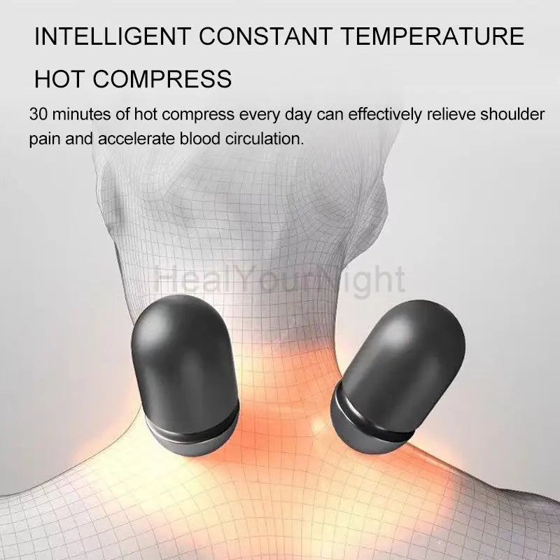 Electric Neck Massage Pillow Heating Vibration Neck Massager Back Cervical Traction Relax Sleeping Memory Foam Spine Support