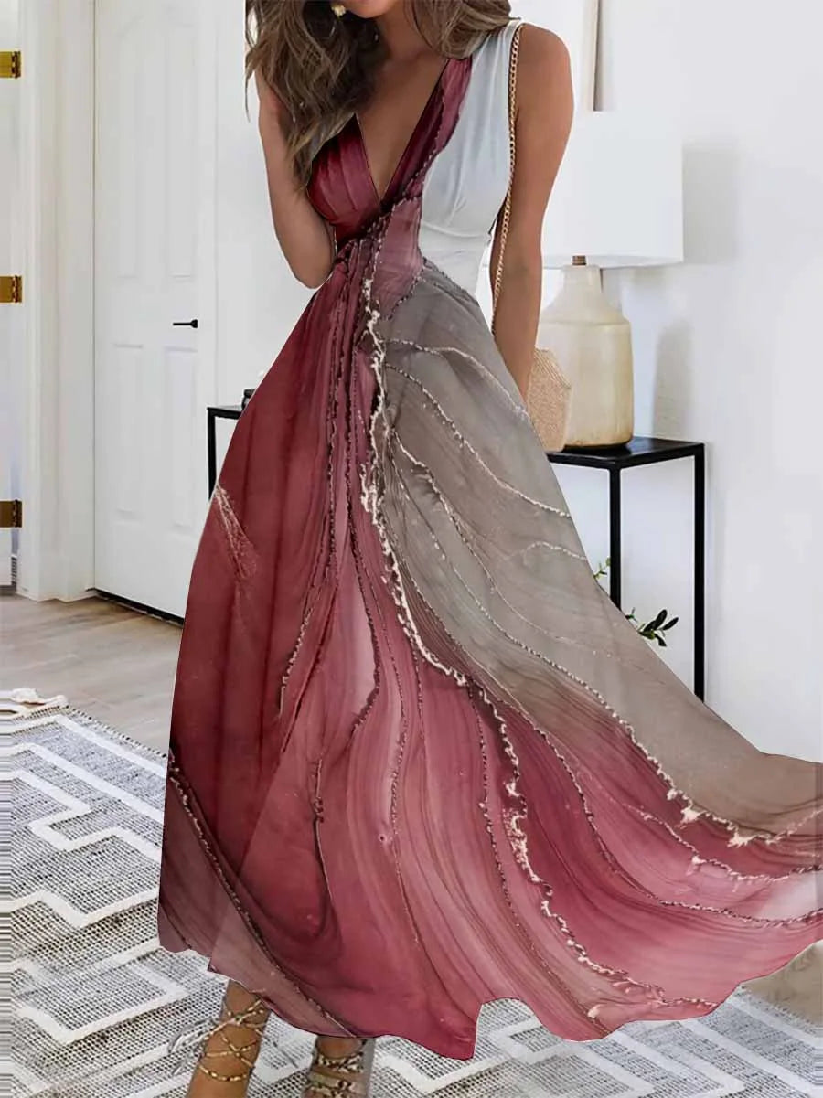 Women Dress Summer 2024 New Green Sleeveless Boho A-LINE Backless Shirring Long Dress Trendy Elegant Maxi Dress for Women Beach