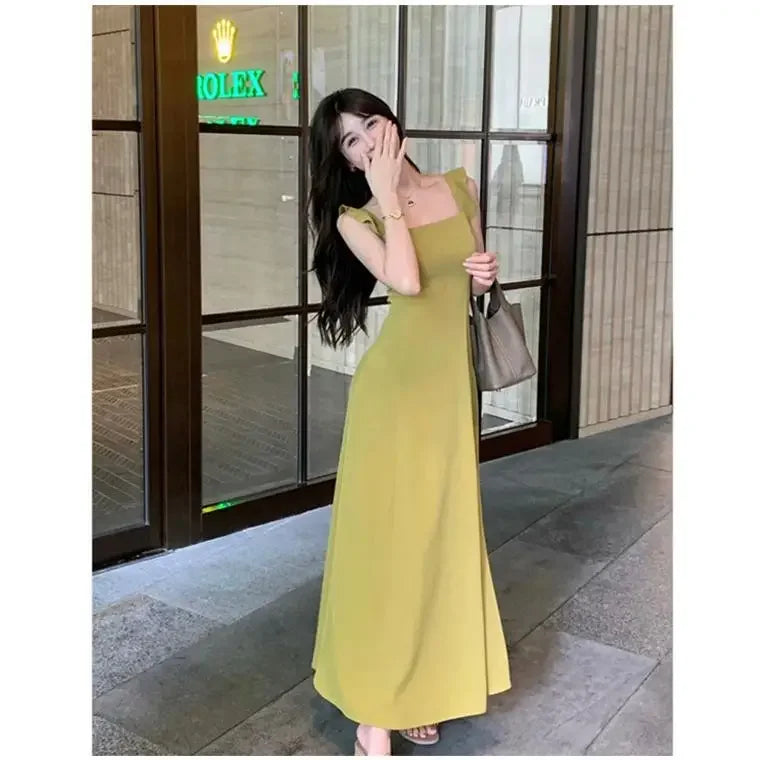 French Tea Break White Strapless Waist-Cinching Summer Hot Sale Of The Season New Small Size A- Line Long Dress Women's Fashion