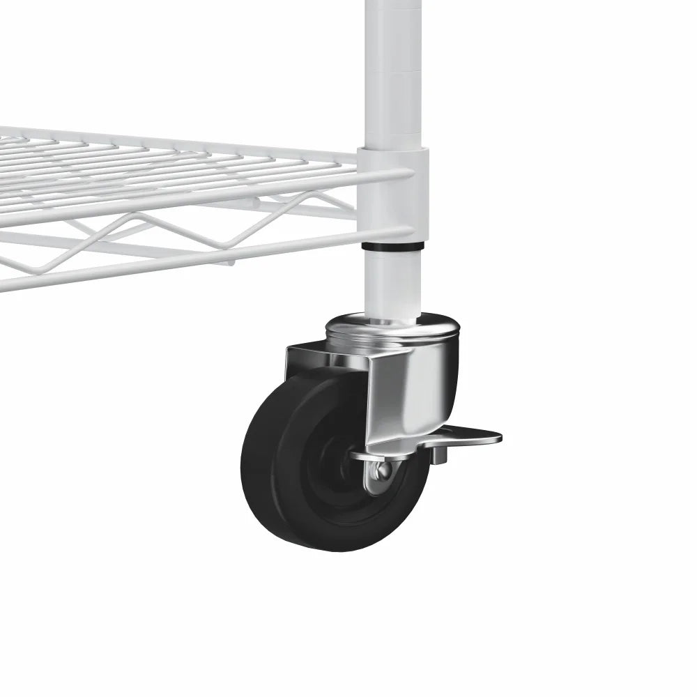 Warehouse supermarket kitchen other 5-layer heavy-duty adjustable shelves with wheels adjustable feet frame bearing 300 pounds
