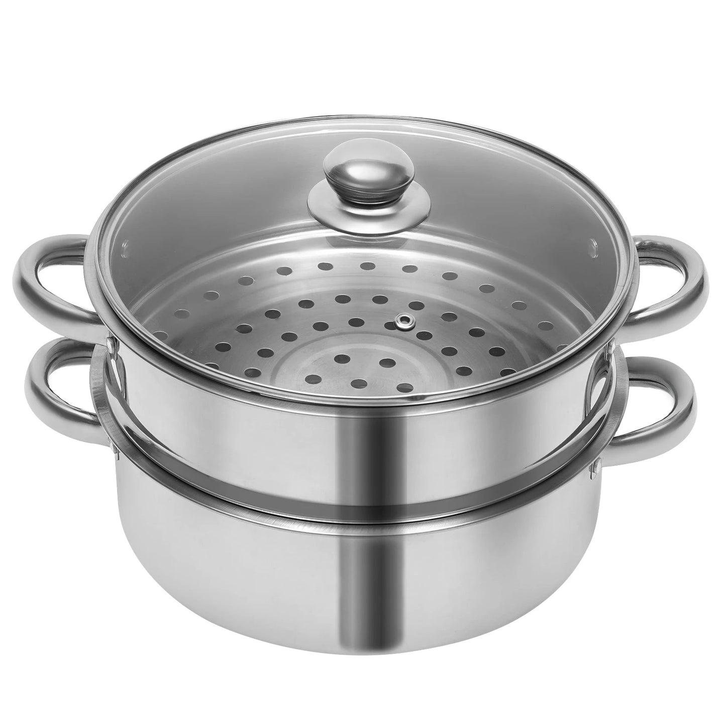 26cm 5-Layer Multifunctional Stainless Steel Steamer Silver For Kitchen Cooking