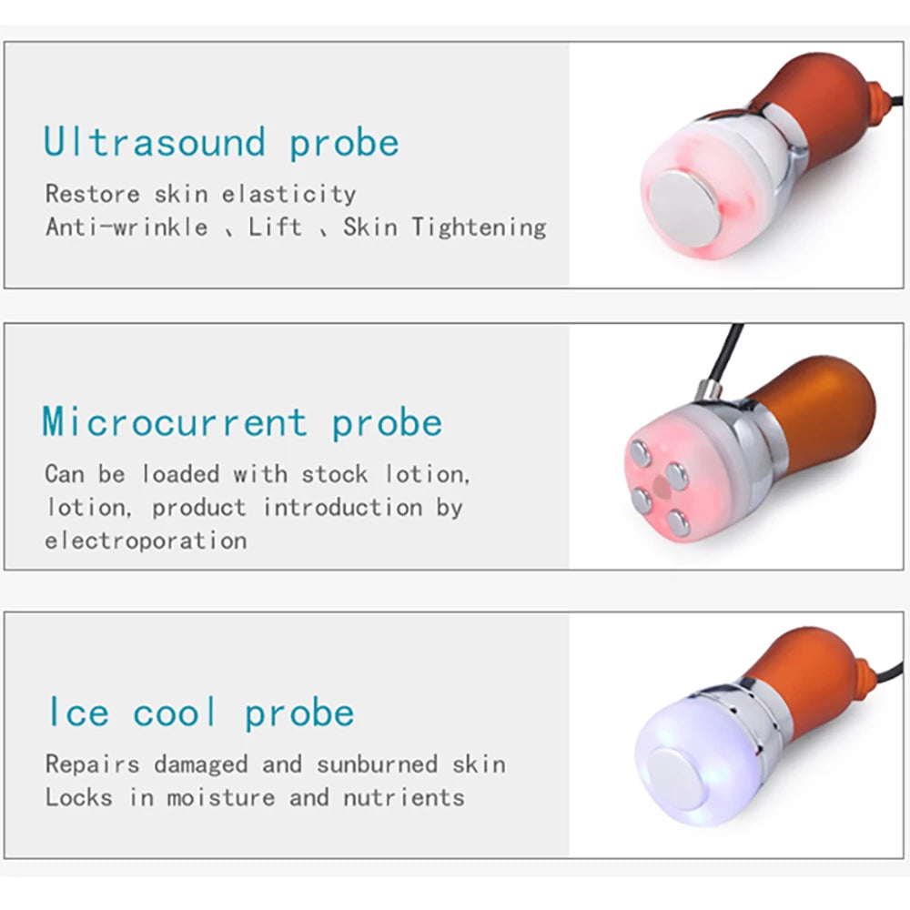 5 in 1 Mesotherapy Machine Body and Facial No-needle Skin Care Beauty Device EMS Electroporation Anti-aging Face Lift Tightening
