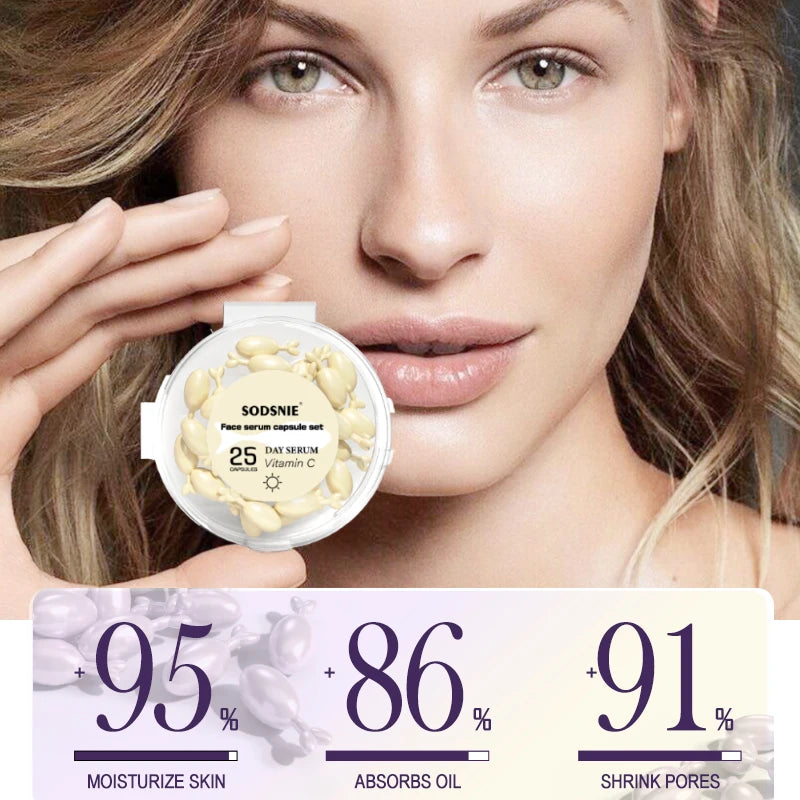 Anti Wrinkle Facial Serum Retinol Vitamin C Capsules Essence Anti-Wrinkle Firming Whitening Skin Care 50 Capsules