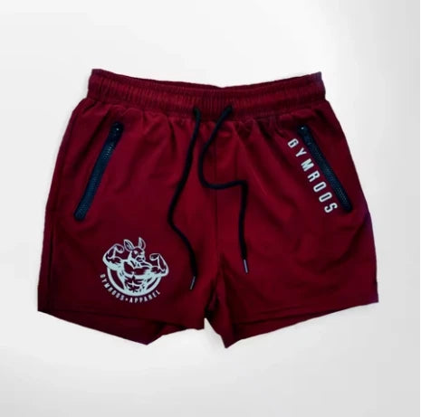 Sports Woven Quick Drying Three-Point Shorts Men's Fitness Tide Brand Slim Zipper Pocket Tide Brand Running Training Pants
