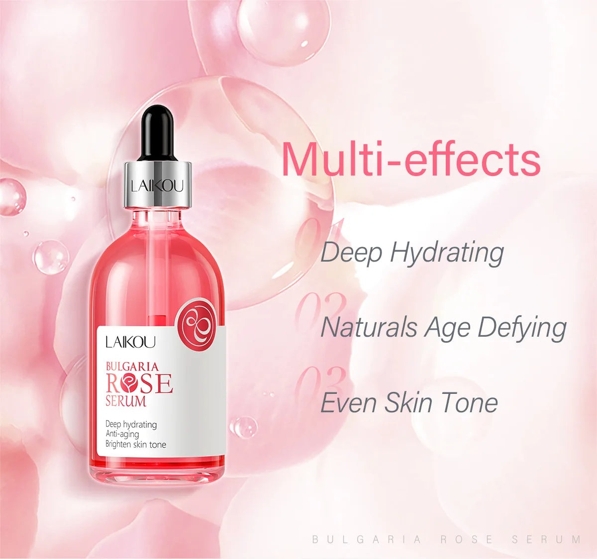 LAIKOU Cherry Blossom or Rose Essence Solution Moisturizing Facial Care Brighten Tighten Hydrating Repair Soothe Soften 100ml