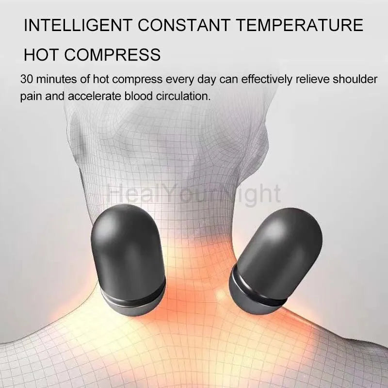 Electric Neck Massage Pillow Heating Vibration Neck Massager Back Cervical Traction Relax Sleeping Memory Foam Spine Support