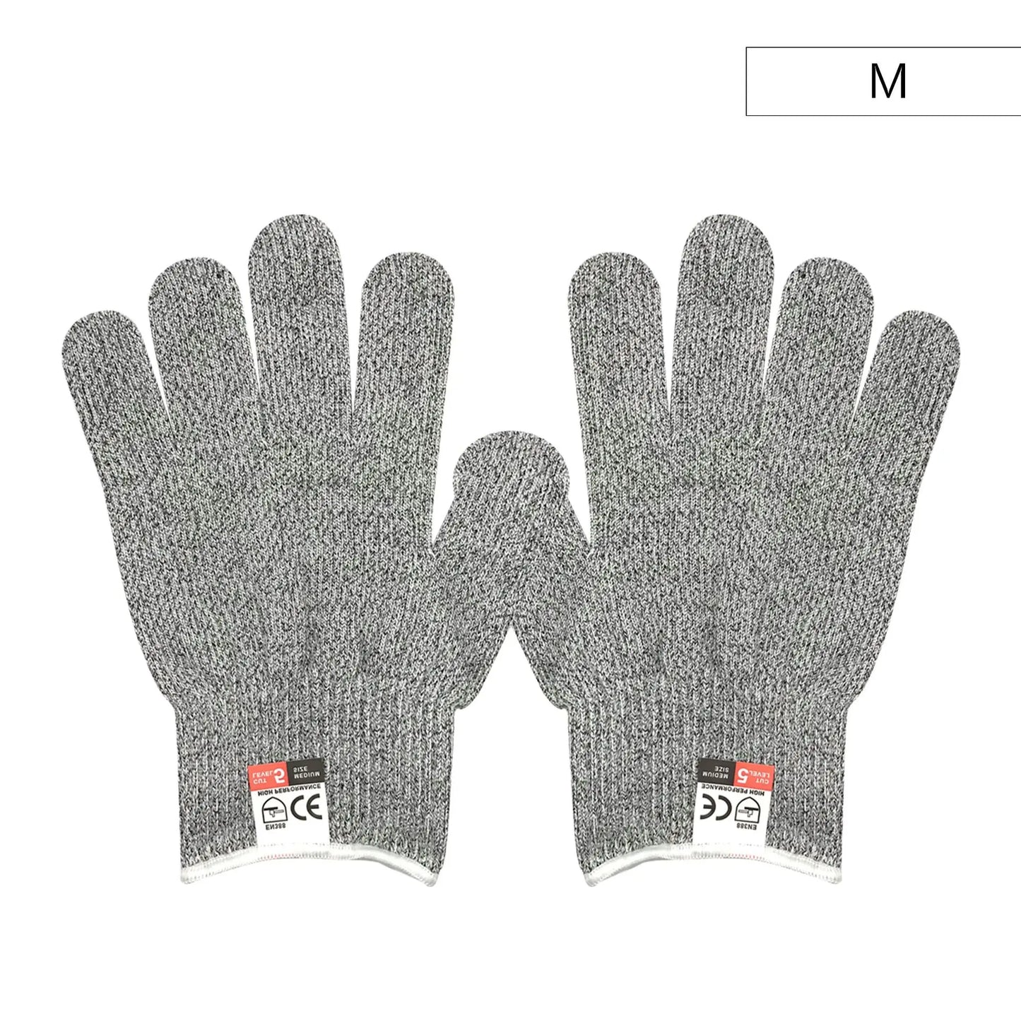 Grade 5 HPPE Anti-Cut Gloves Kitchen Gardening Anti-Cut Knitted Gloves Anti-Thorn Wear-Resistant Glass Building Cutting Gloves