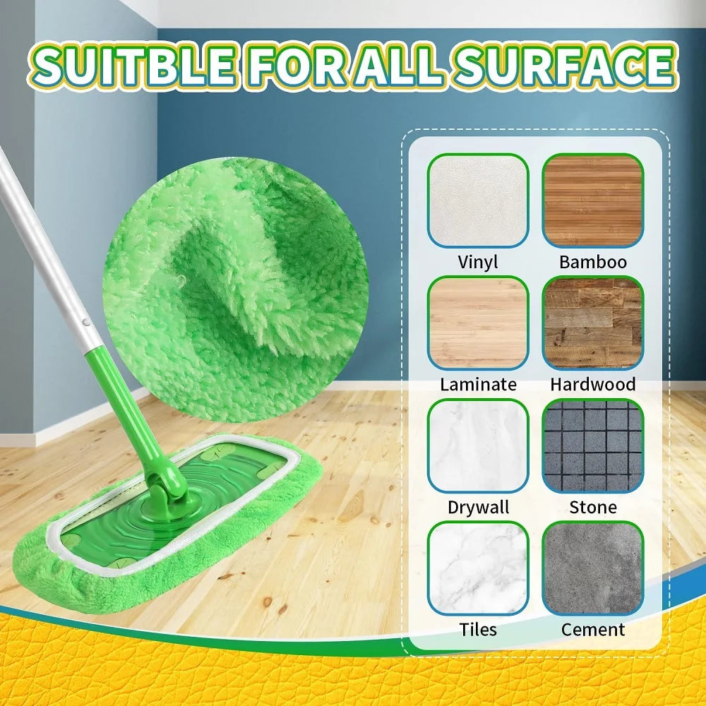 3PCS Mop Cloth Reusable Pad For Swiffer Sweeper Mop Washable Microfiber Pad Cleaning Pad For Bathroom Kitchen Living Room